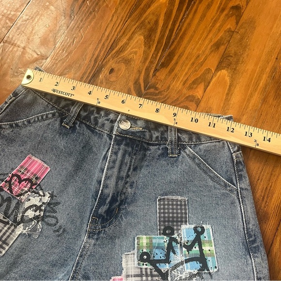 Nordstrom Truce Lot two Girl’s Denim Shorts Patch Work Stud 12/14 - Picture 11 of 12